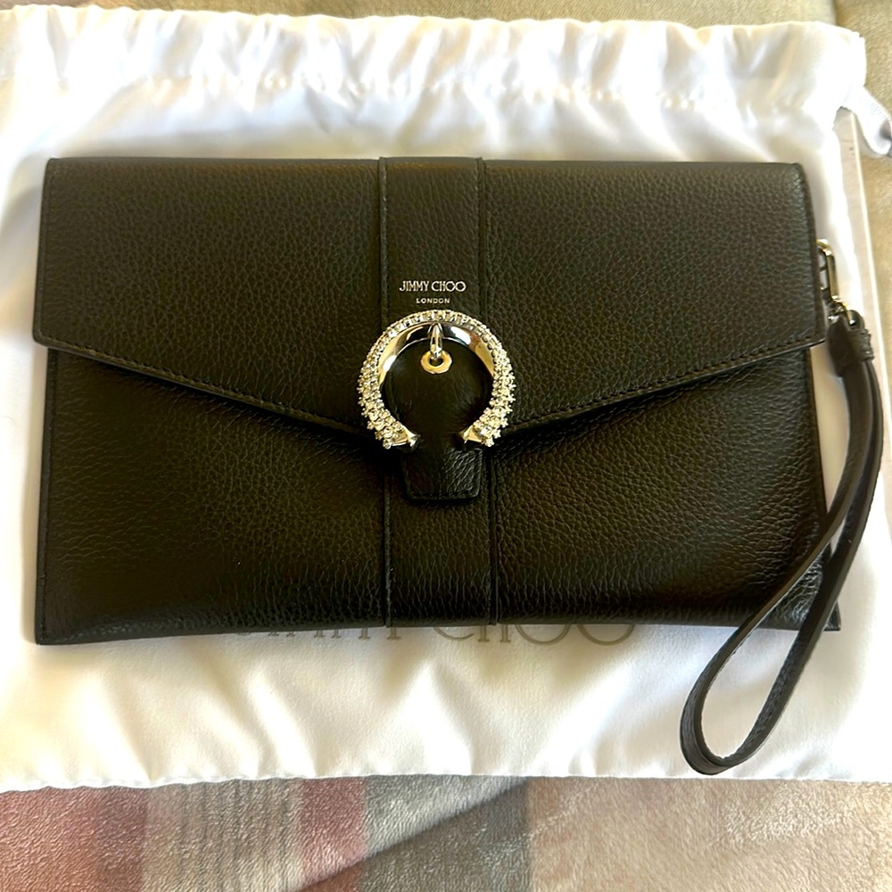 Jimmy Choo Bags | Jimmy Choo Envelope Clutch | Color: Black/Silver | box and bag